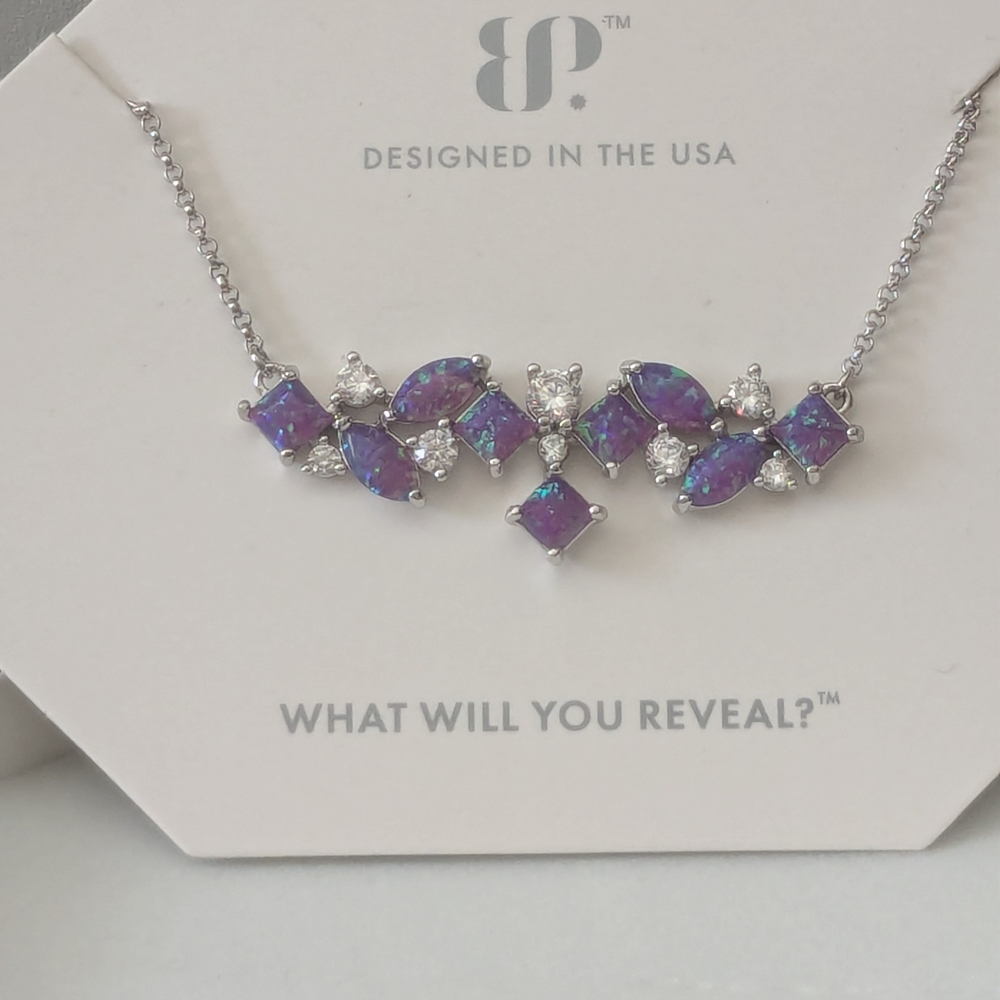 Elegant Purple Opal Necklace by - Picture 2 of 3